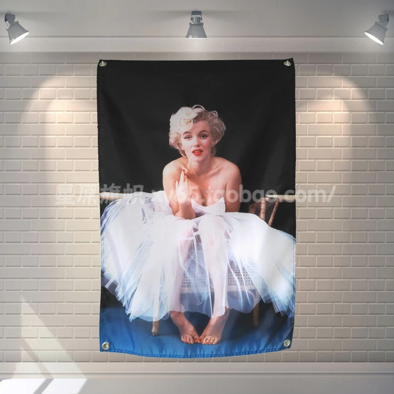 

"Marilyn Monroe" Large music festival Party background decoration poster banner hanging painting cloth art 56X36 inches