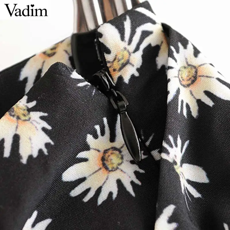 Vadim Женская Цветочная юбка миди с принтом ремень бантом боковой молнией Сплит