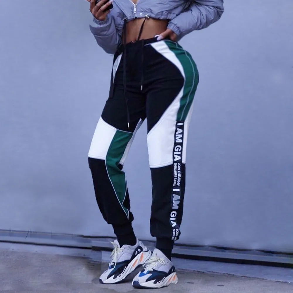

Women Sweat Pant Harajuku Letter Printed Trousers Jogger 2022 Spring Autumn Drawstring Cargo Pant Streetwear Casual Sweatpant