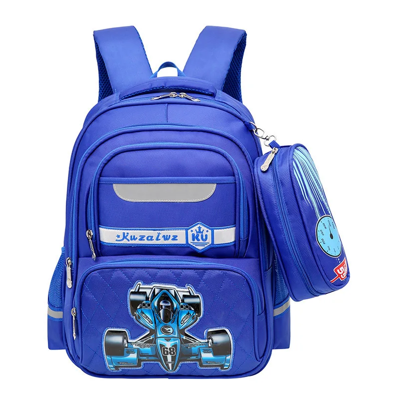 Car Printing Children Schoolbag for Teen Boy with Pencil Bag High quality waterproof backpack Children orthopedics school bags