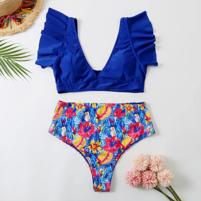 

Printed Swimsuit Women's Sexy Party Floral Print Strappy Bikini Push Up Swimwear Bathing Suits Woman 2020 String Bikini