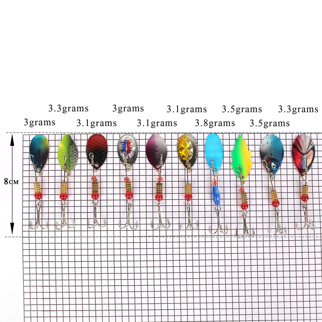 

30pcs Spoon-shaped Lure Horse Mouth Sequin Hard Bait Artificial Metal Fishing Lures Tackle Hooks Portable Lightweight Accessorie