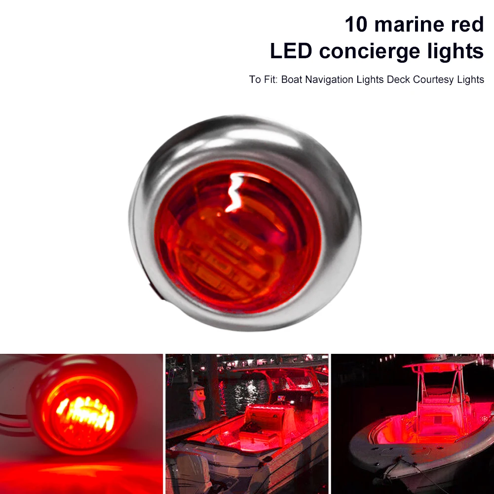 

10pcs 1.2W Round 3LED Indicator Signal Extra Bright Light Clearance Lamp Bullet Side Marker Truck Caravan Marine Courtesy Light