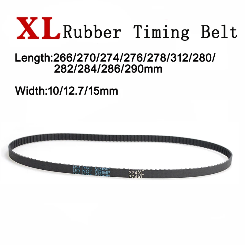 

2pieces XL Timing Belt Rubber Synchronous Drive Belts Trapezoidal Tooth C=266/270/276/278/312/280/282/284/286/290mm