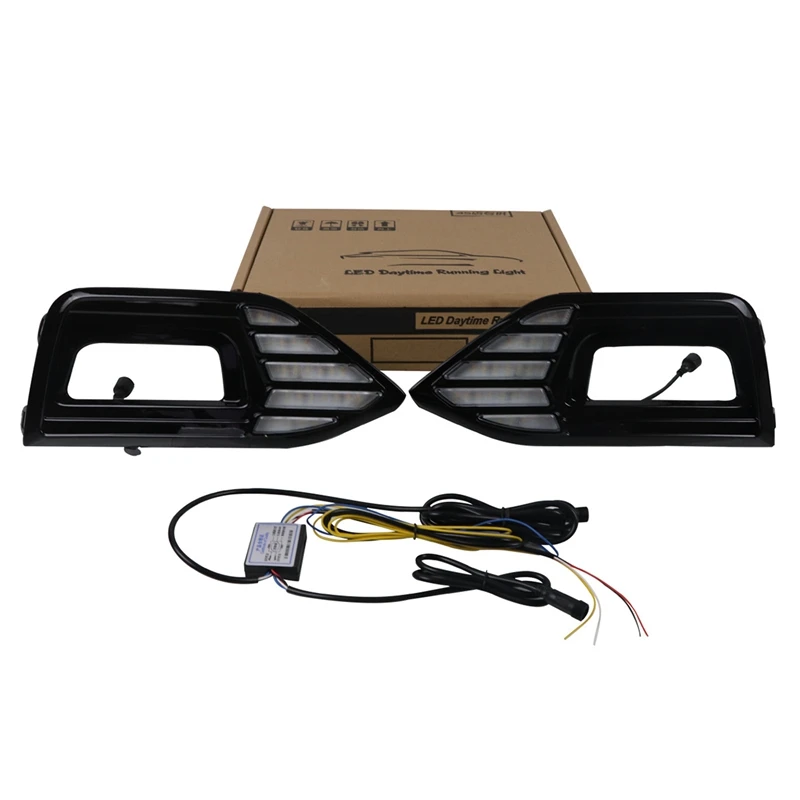 

2Pcs for 2018-2019 Pat with Yellow and Blue Three-Color Daytime Running Lights
