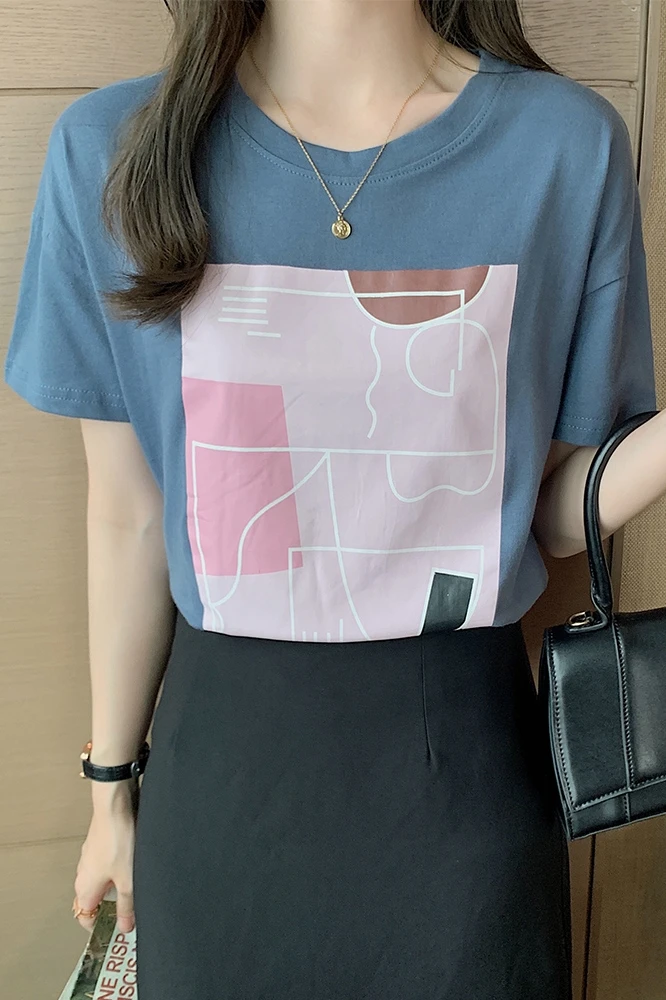 

Women Summer T-Shirts Cotton Loose Casual Short Sleeve 2021 New Women Clothing Office Lady O-Neck Solid White Girls Tops Shirts
