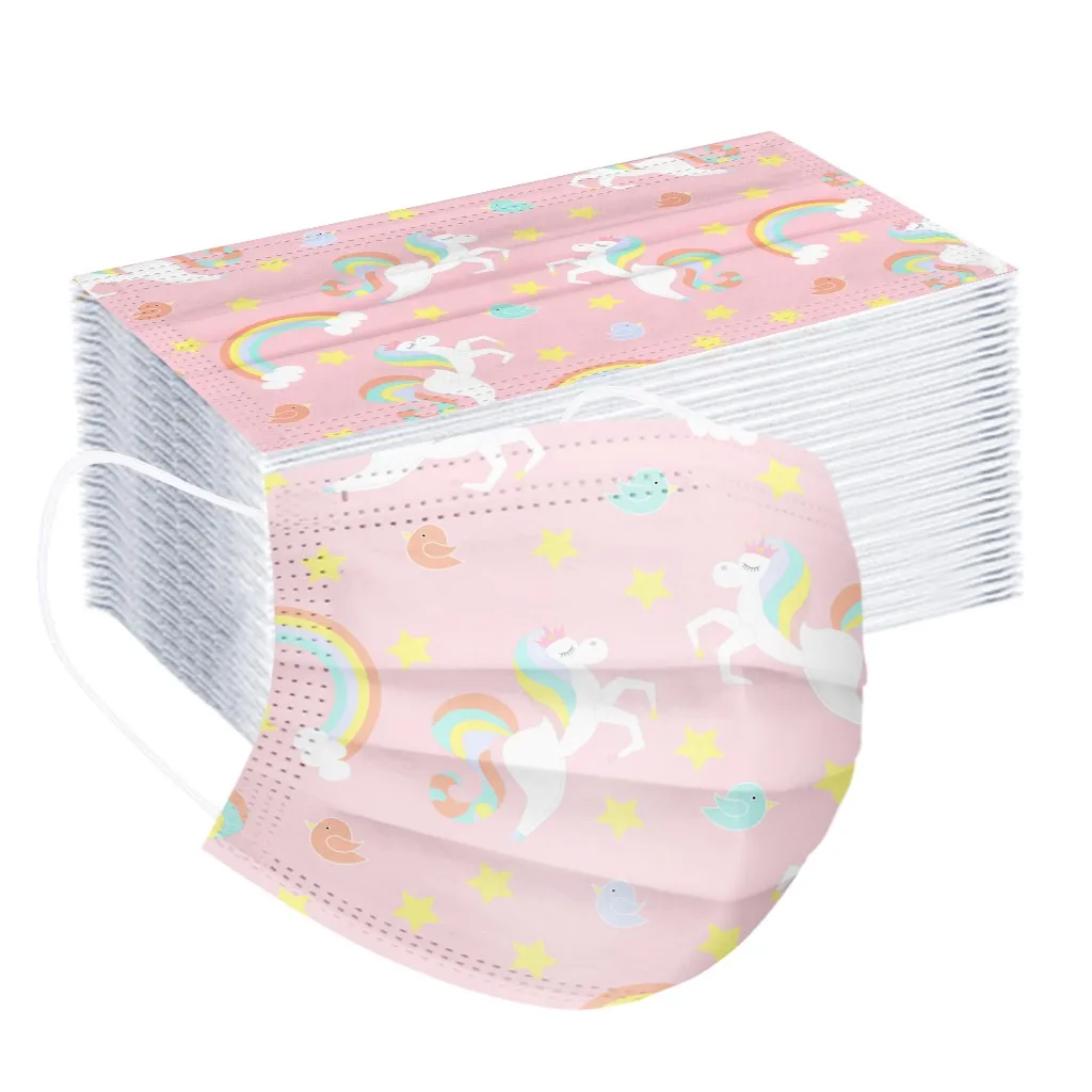 

Радужная Маска единорога, детская одноразовая маска, расплавленная маска для защиты лица, гигиеническая маска, Многофункциональные Маски д...