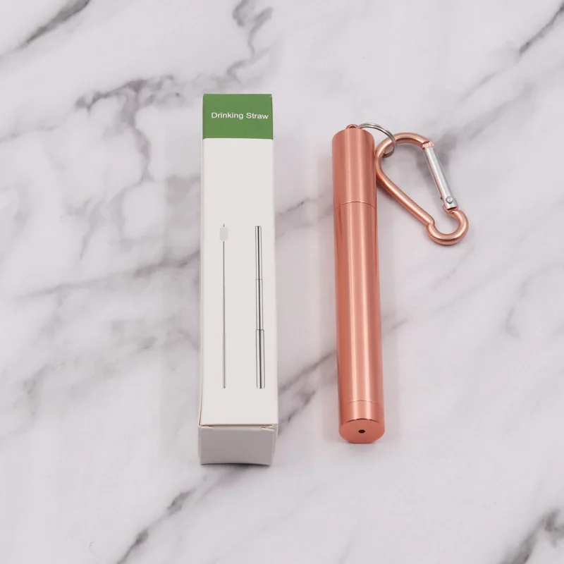 Многоразовая Выдвижная соломинка из нержавеющей стали металлическая