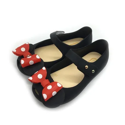 Mini Melissa/ стиль; обувь для маленьких девочек; Рождественская обувь; подарок; Летние босоножки из ПВХ с бантом для девочек; три цвета - Цвет: as picture