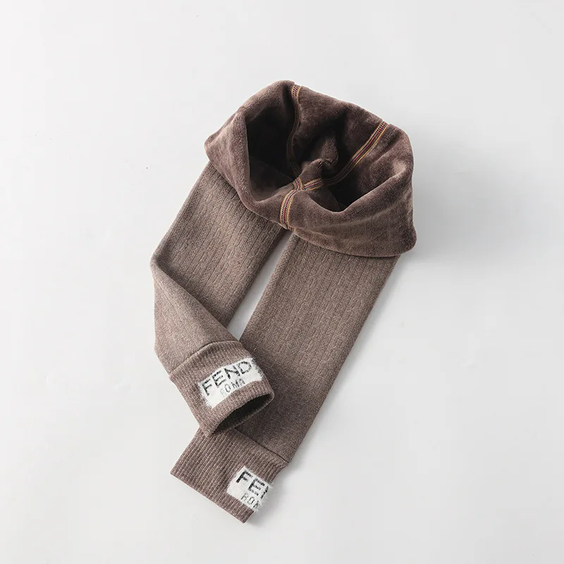 Зимние леггинсы для девочек 2021 детские штаны теплые плотные с бархатной