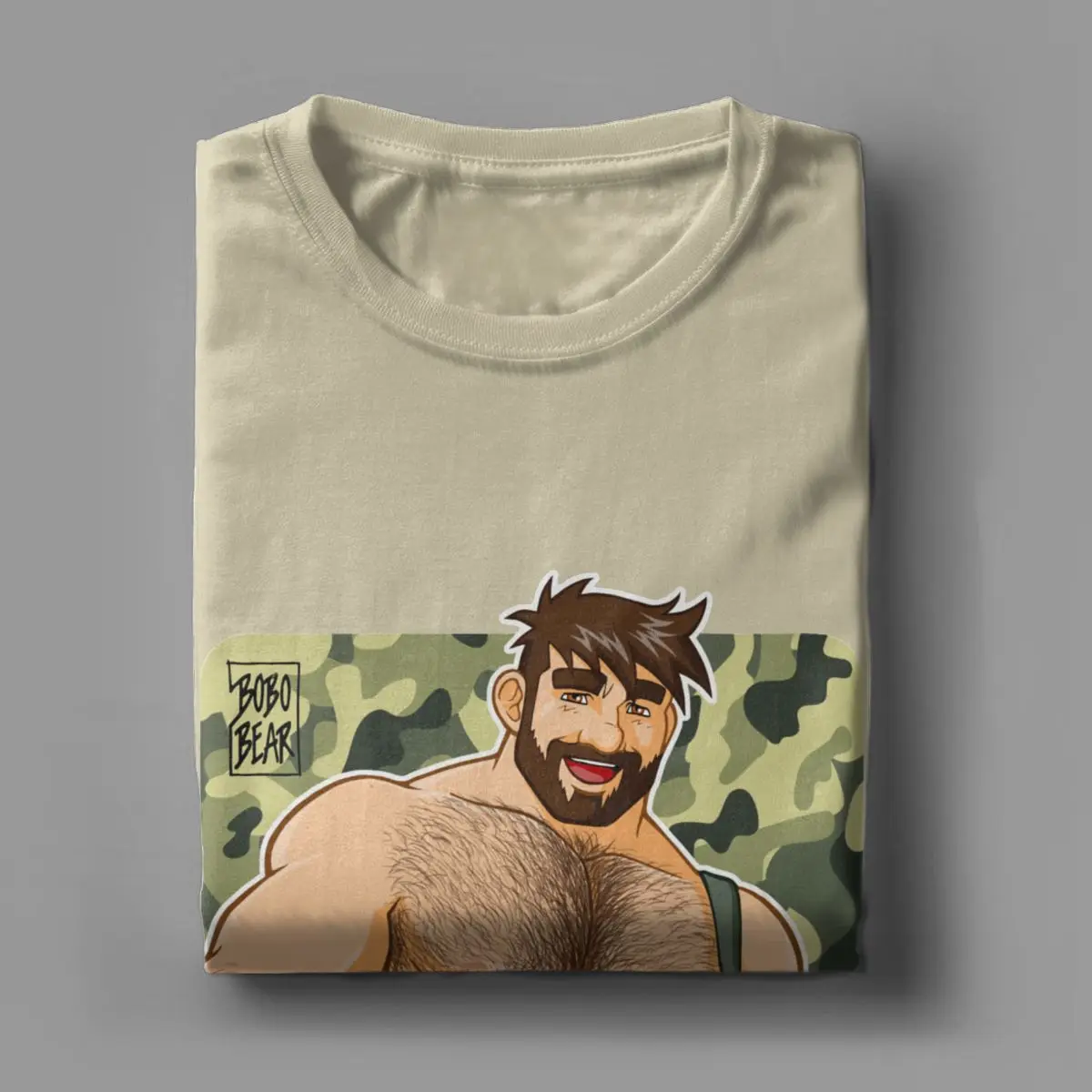 Комбинезон мужской с изображением медведя из хлопка коротким рукавом - купить по