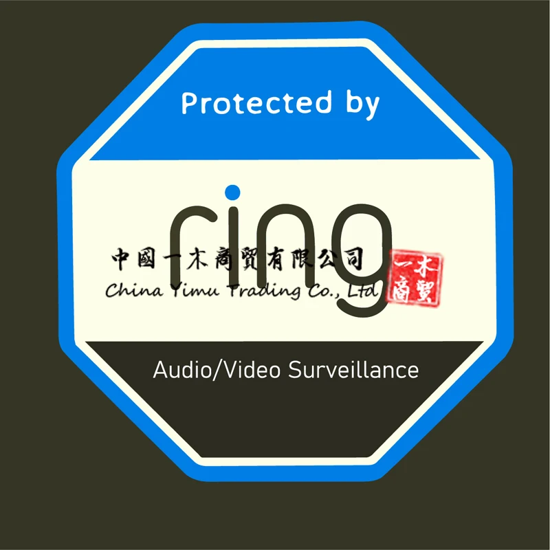 

Ring Doorbell Sticker Decal Video Security Cam Door Window Sticker Pack