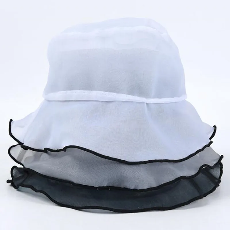 

SILOQIN Women's Summer Hat Trend Light Thin Breathable Bucket Hats Fashion Foldable Perspective Sunhat New Panama Brands Cap