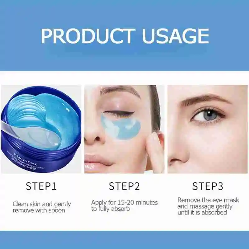 60 шт. маска для глаз в виде морского птичьего гнезда с кристаллами Антивозрастная