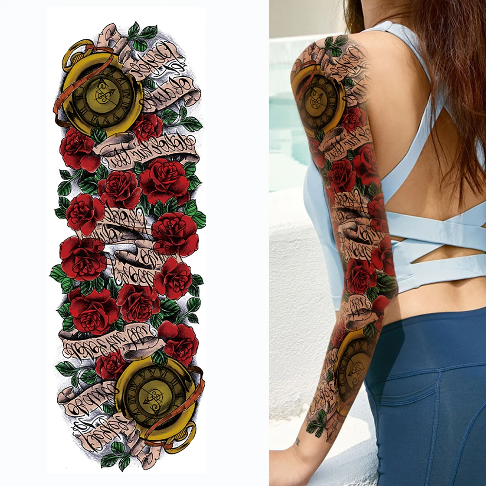 

Temporary Tattoo Large Temporary Tattoo Disposable Tattoo Waterproof Tattoo Black Exquisite Wolf Tiger Animal Totem Men Wome