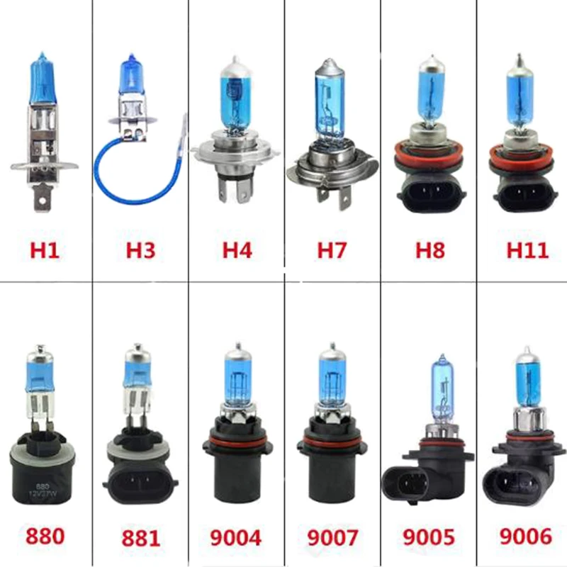 

1PC Car Halogen Lamp H1 H3 H4 H7 H8 H11 880 881 9004 9005 9006 9007 Auto Halogen Bulb Fog Lights 12V 6000K Headlights Lamp