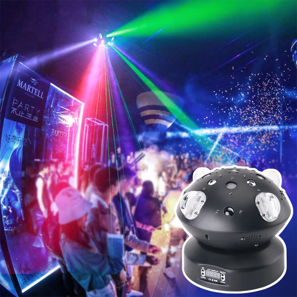 Лазерный узор с лучом 4 в 1 светодиодный прожектор движущейся головкой для диджея