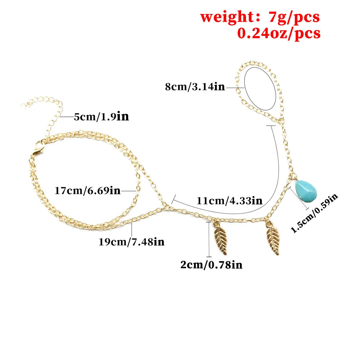 Браслет из соснового камня ручной работы Женская цепочка на палец ювелирное