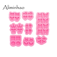dy0890 glossy mini starmoonmousecrownheartcircle earrings silicone mold epoxy resin diy craft jewelry tool