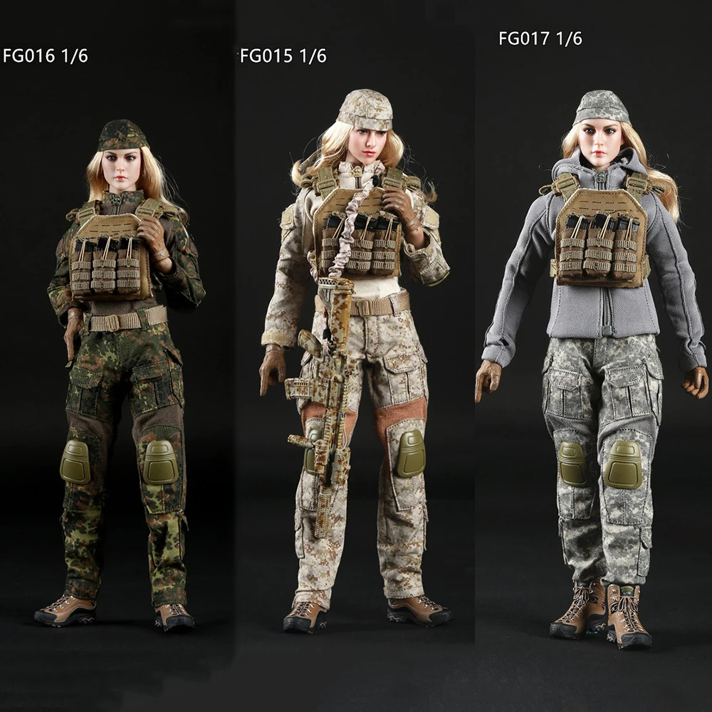 

Fire Girl Toys FG015 FG016 FG017 1/6 Tactical Female Shooter Camouflage Suit Costume for 12inch Collectible Action Figures DIY