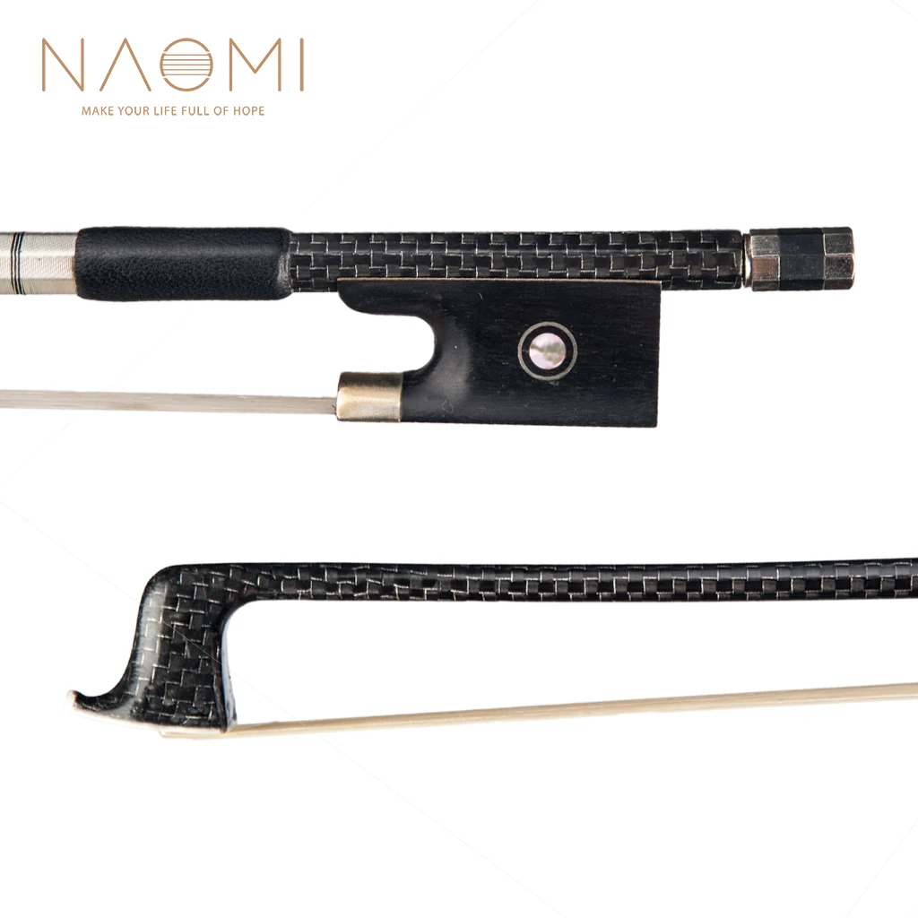 NAOMI 4/4 Полный Размер Скрипка Лук Серебряный Шелковый плетеный углеродное волокно