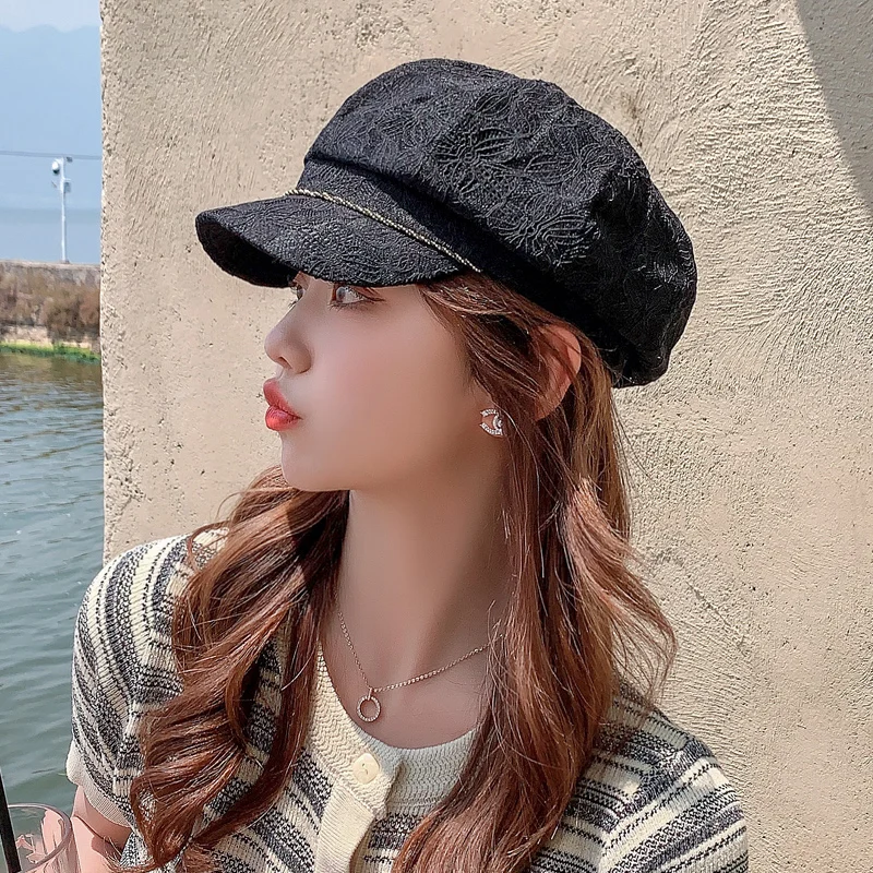 

Octagonal Hats Women New Newsboy Cap Baker Peaked Beret Driving Hat Female Sunscreen Hats Painter Tour cap