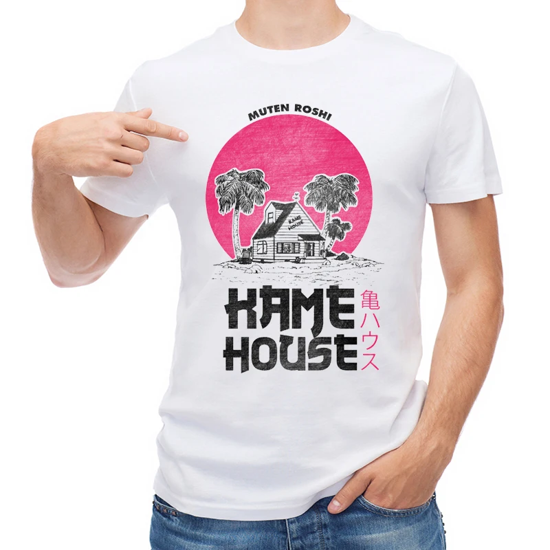 

TEEHUB Fashion Pink House Printed Men T Shirt Short Sleeve T-shirt Funny Tops Hipster Male Cool Tees