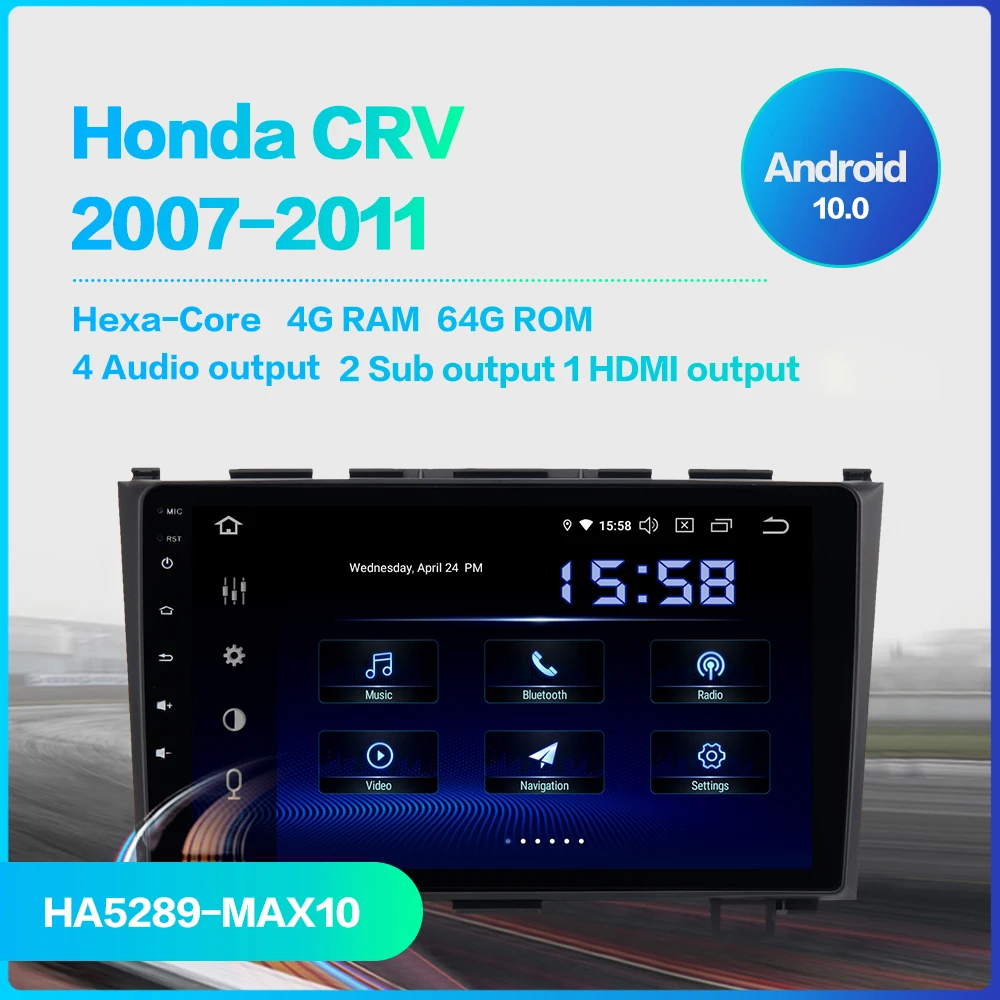 Dasaita 9 &quotAndroid 10 Автомобильный GPS радио плеер для Honda CRV 2006-2011 с восьмиядерным 4 Гб 64