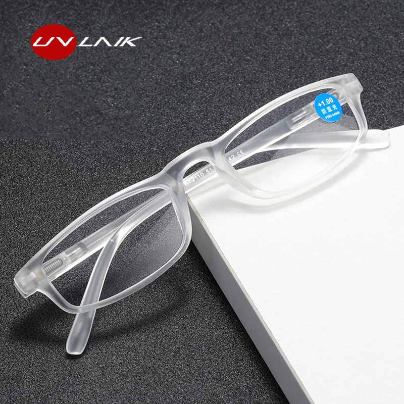 

UVLAIK Anti Blue Ray Reading Glasses Men Women Comfortable Portable Small Frame Presbyopia Hyperopia Glasses Diopter +1.0 1.5