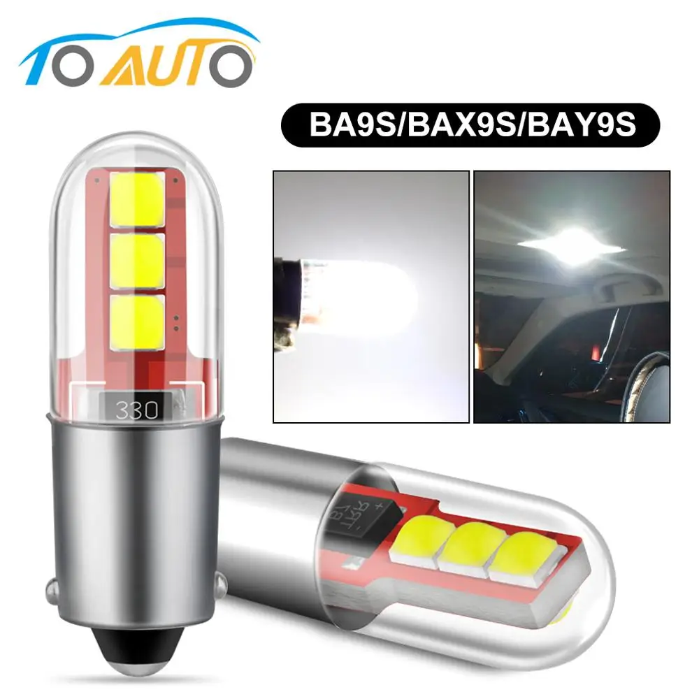 

2 шт. BA9S T4W H6W BAX9S BAY9S H21W Светодиодная лампа Canbus для внутреннего освещения автомобиля 6SMD 3535 чипов Автомобильные парковочные огни Сигнальная лампа 12 В