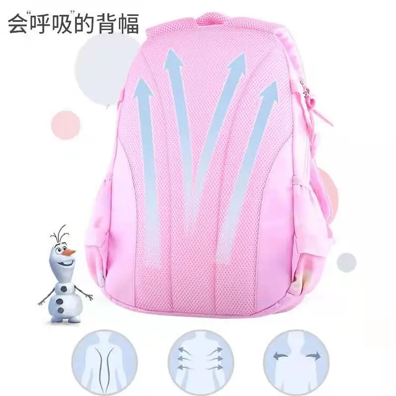 Disney Frozen School Bags For Girls Elsa Anna Olaf Primary Student Shoulder Orthopedic Backpack Large Capacity Teenage Gifts