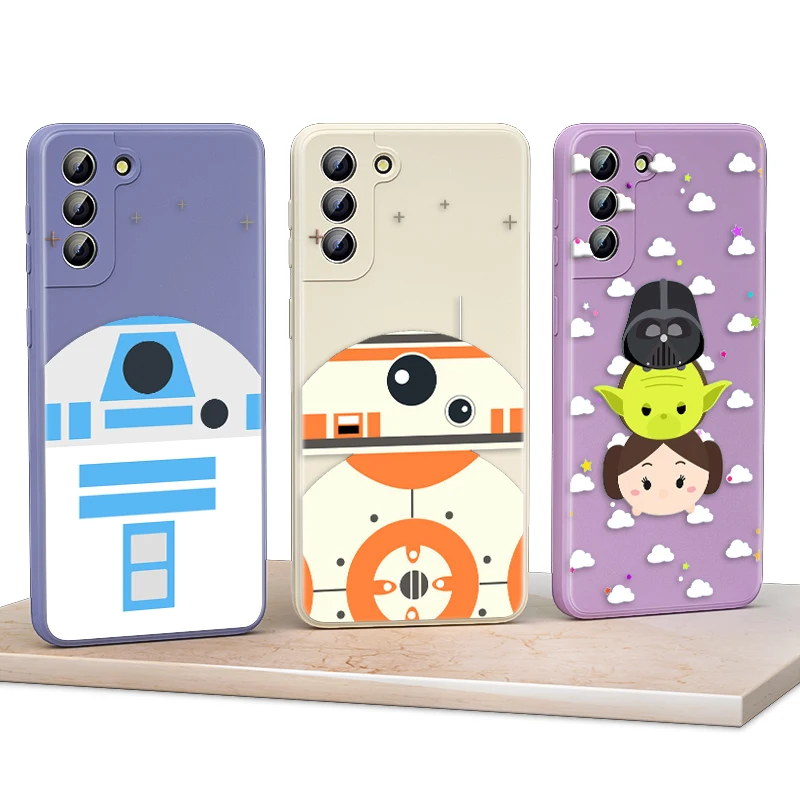 

Cute Star Wars Pattern For Samsung Galaxy S21 S20 FE S10 Note20 Note10 Ultra Plus Lite Pro 5G Liquid Soft Phone Case