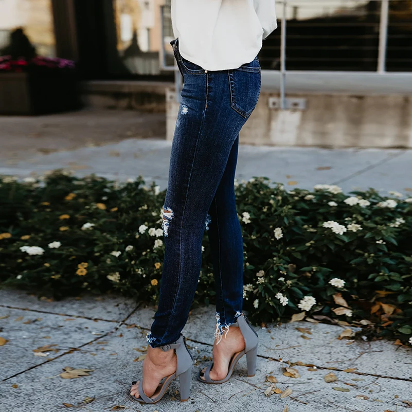 Уличная одежда из хлопка рваные джинсы бойфренда на лето и осень обтягивающие 2019
