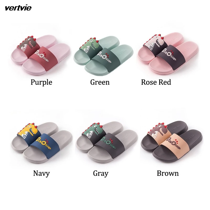 

vertvie Summer Slides Women House Slippers Cute Cartoon Thick Bottom Floor Flat Home Shoes Bathroom Sandals Couple Girl Shoes
