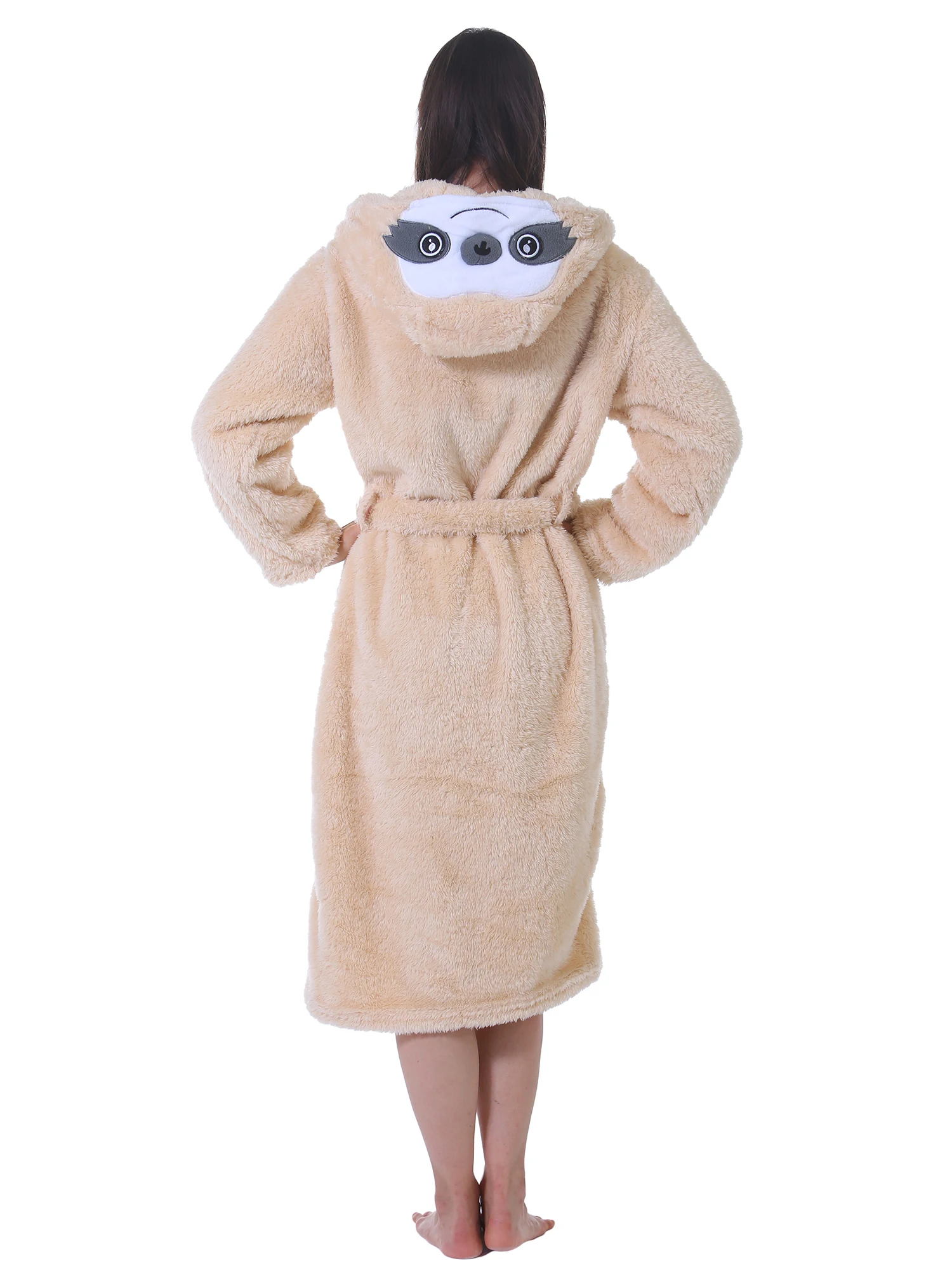 Women Robe Adult Animal Bathrobe Flannel Hooded Home Pajamas Soft for Cosplay RobeCartoon Animal Flannel Women Hooded Bathrobe