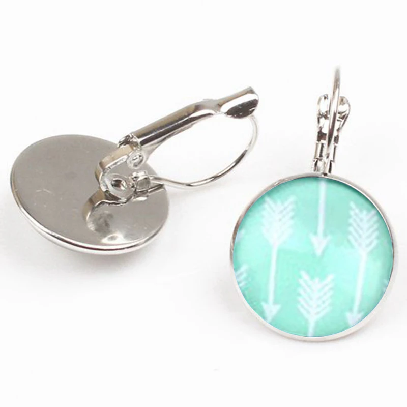 Милые яркие цветные серьги ручной работы со стрелкой фото кристаллом подвеской