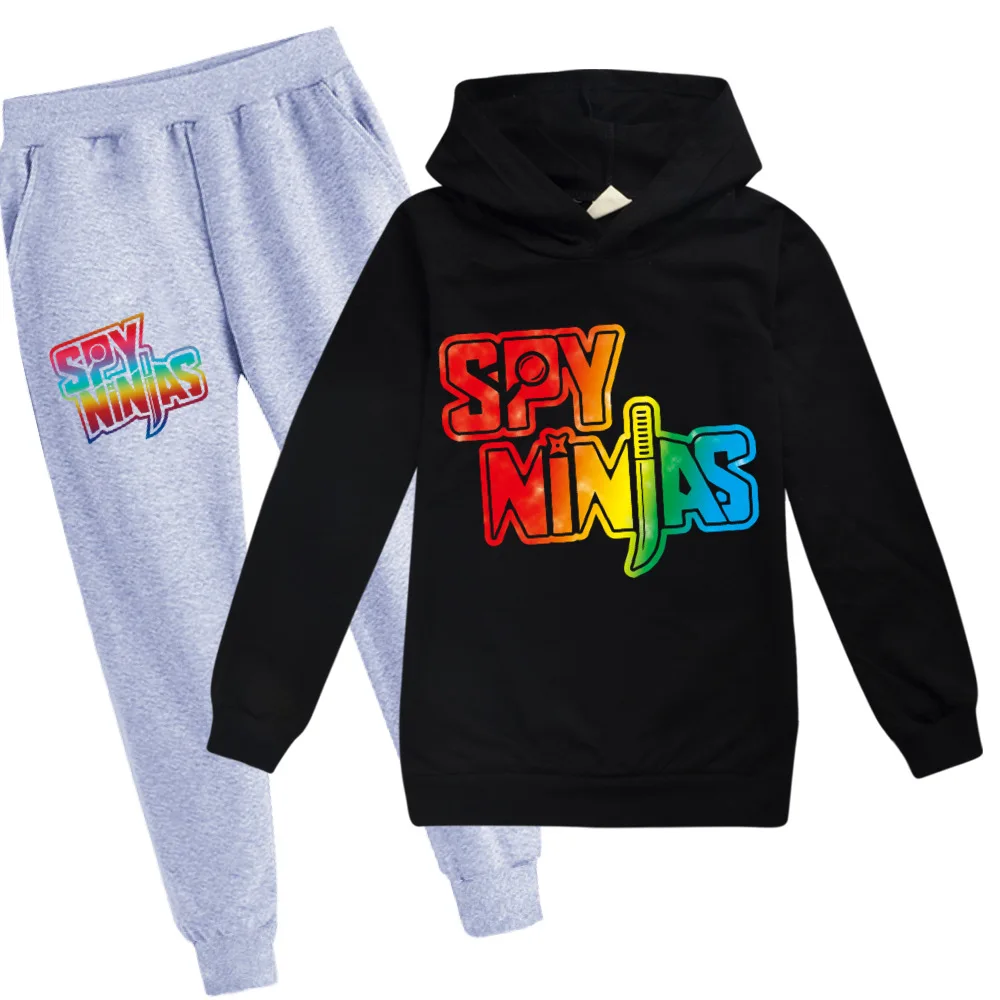 Fashion SPY NINJAS Baby Clothing Sets Boys Hoodies100% Cotton Streetwear Cartoon Kids Sweatshirt Girls Children Hoodie Pants 2pc