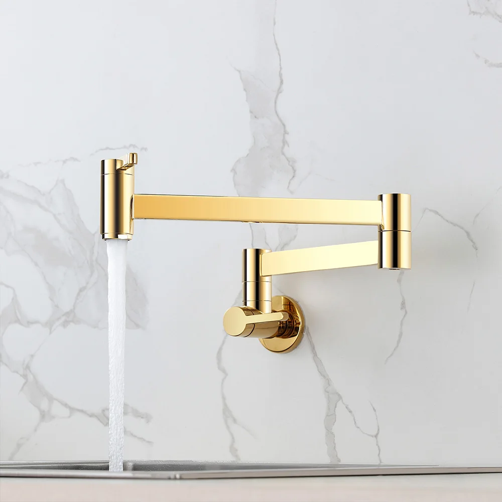 

Смесители для кухонной раковины SKOWLL, настенный кран с наполнителем для кастрюли, поворотный складной вращающийся растягивающийся кран для ...