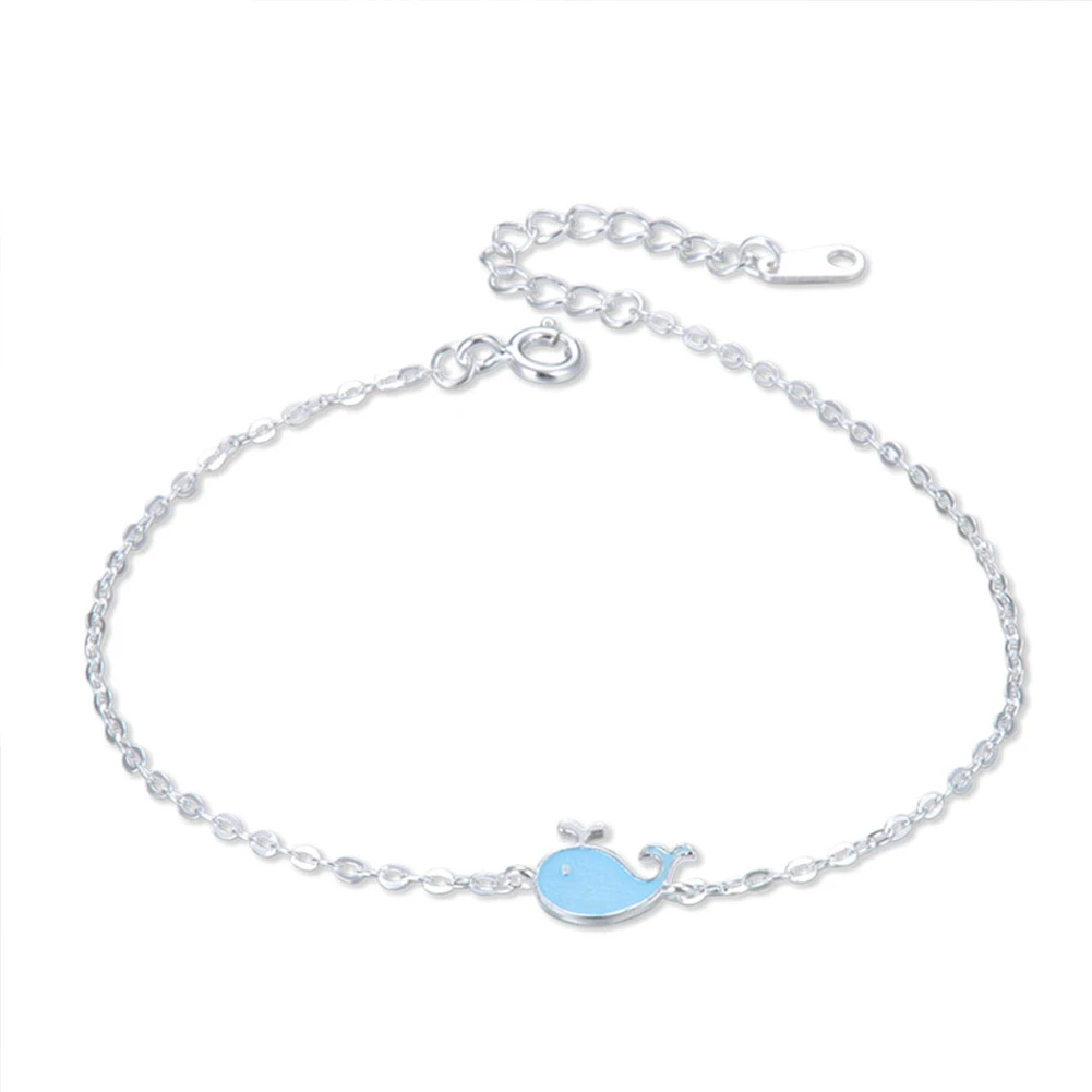 

100% 925 Sterling Silver Original Whale Women's Charm Bracelets On Hand Silver 925 Chain Friendship Bracelets Jewelry For Women