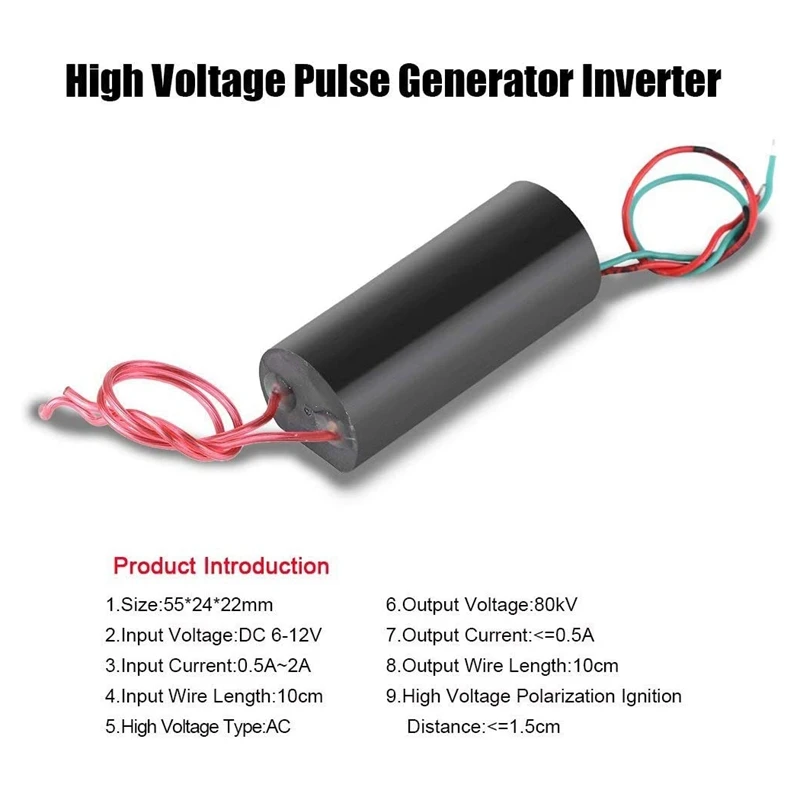 DC6-12V To 80KV YDH-1201 High Voltage Generator Pulse Power Module Generator-Black | Инструменты