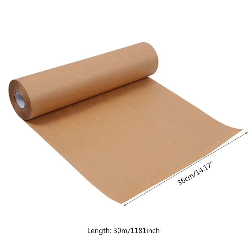 30 м коричневый рулон оберточной бумаги из крафт-бумаги для подарочной упаковки