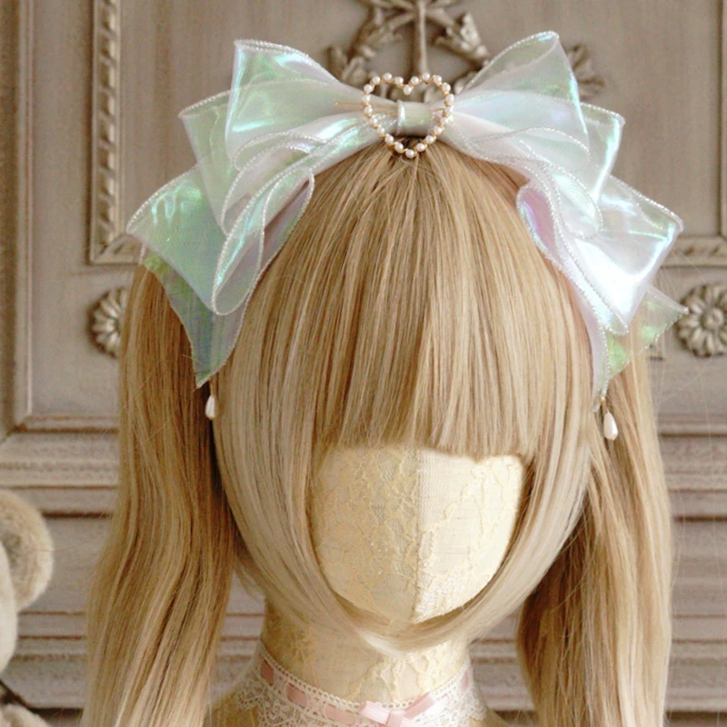 

Original hand-made lolita hair accessories love purple Lolita bow kc