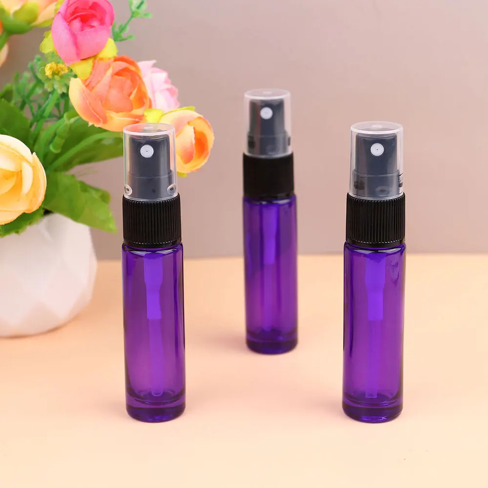 

20PCS 10ML Empty Perfume Bottles Glass Eessential Oil Atomizer Portable Refillable Sample Liquid Sprayer (Red Bottle and Black T