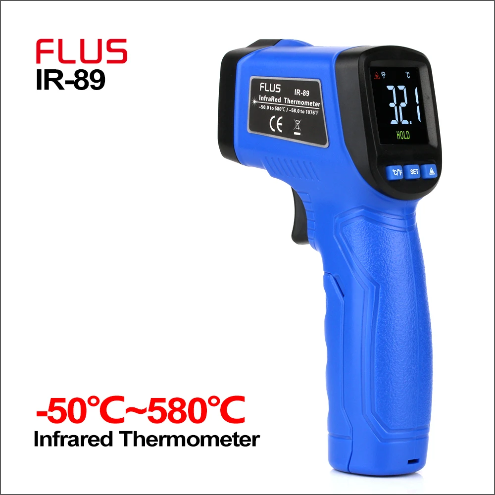 

FLUS Digital Infrared Thermometer Non-contact IR Thermometer Handheld Portable Electronic Outdoor Mini Laser Thermometer