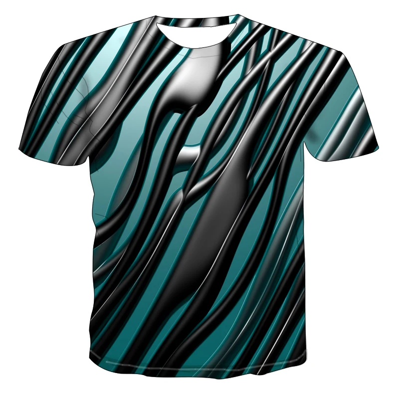 

Large Size Men's T-shirt Summer New Hot-selling Science Fiction Building Swirl T-shirt Trend Casual Loose 110-6XL
