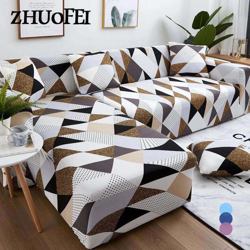 

Geometry Elastic Sofa Covers Modern Living Room Decorative Stretch Slipcovers Sectional Corner Sofa Furniture Cover Sofa Towel