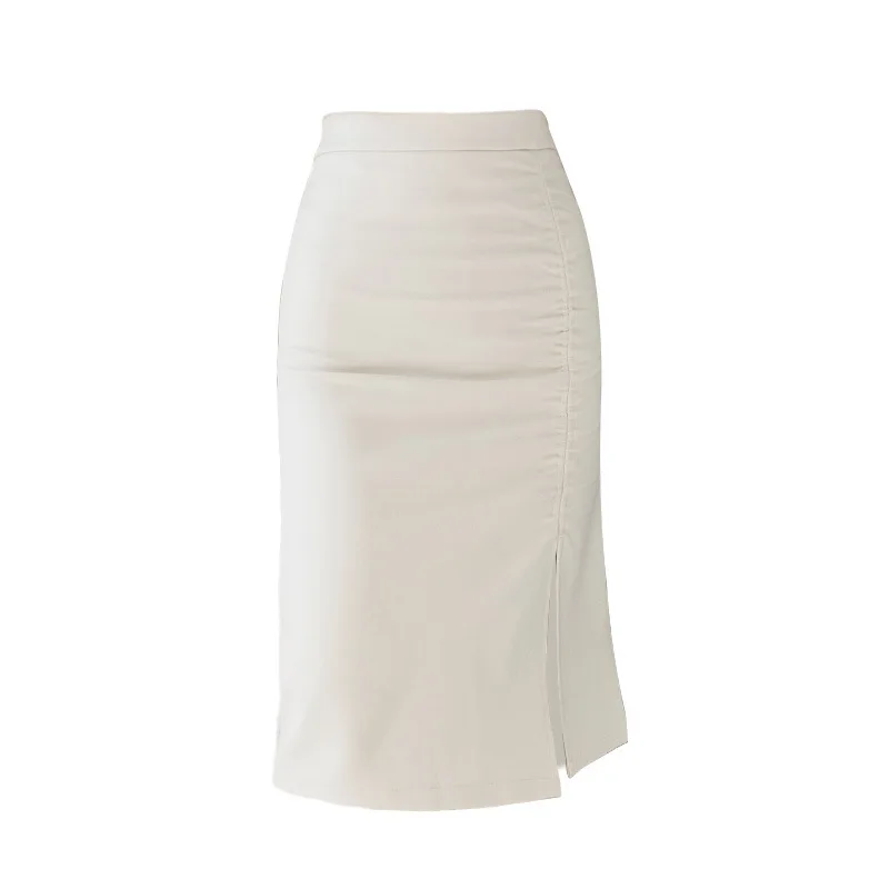 

2021 Tight Midi Skirts Spring & Summer New Ins High Waist Split Sexy Hip Mid-length Skirt for Young Women Knee-Length BSQ366
