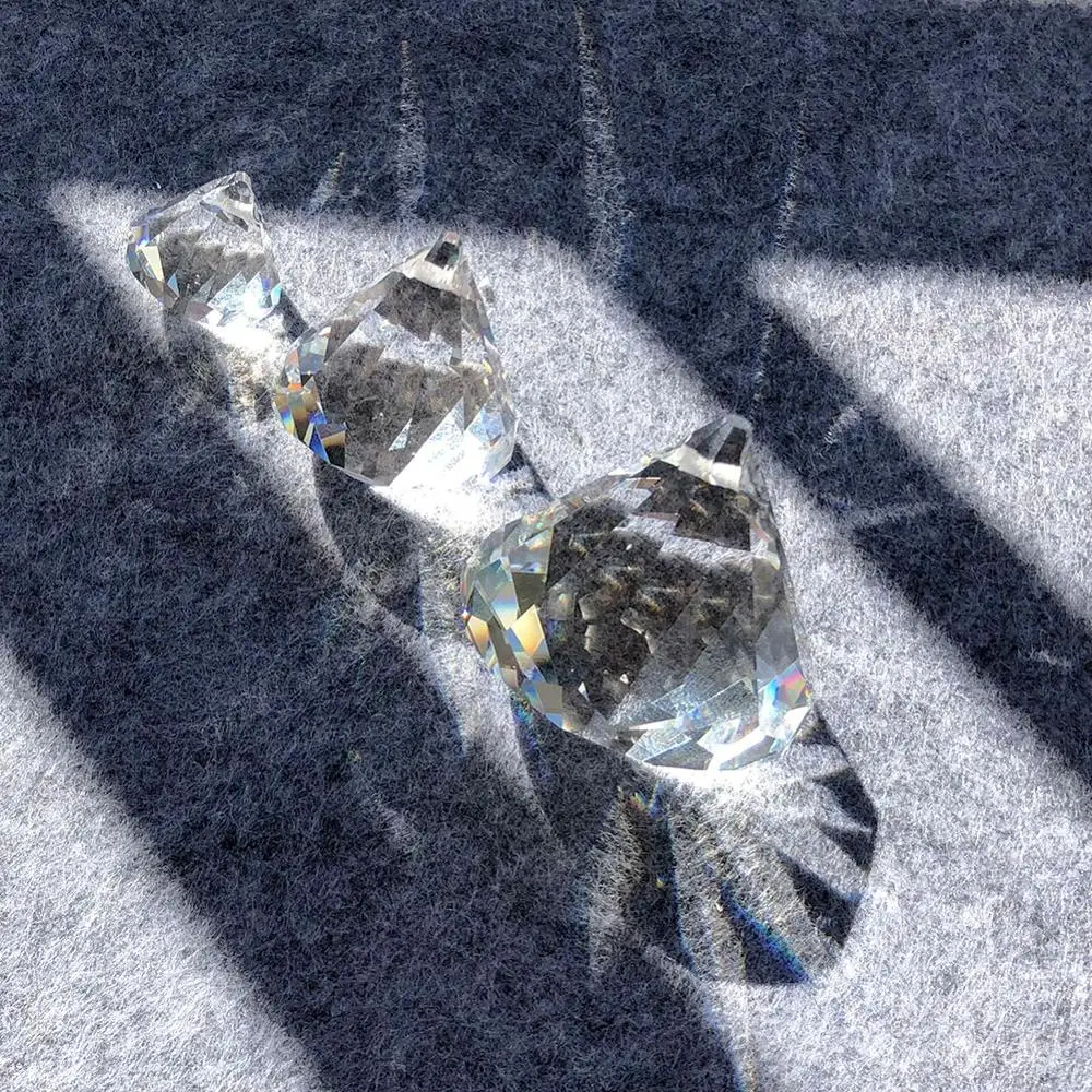 DIY Hanging Crystal Pendant 20mm 30mm 40mm Sun Light Catcher Prism Faceted Chandelier Ball Rainbow Maker for Window Wedding Car | Дом и сад