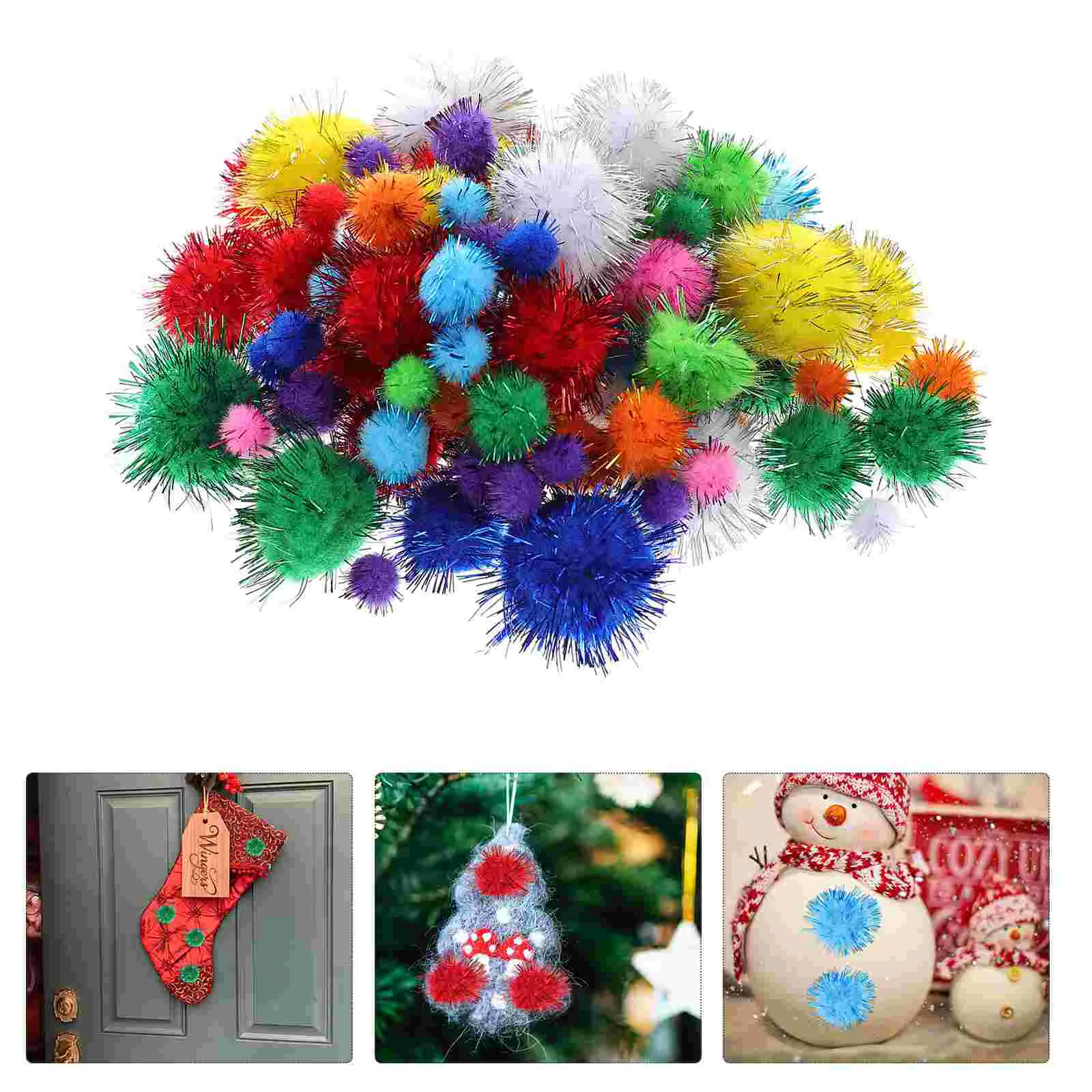 

5 мешков, помпоны для рождественского фестиваля, украшения для вечерние ринки, реквизит «сделай сам», мишура, пушистые шарики