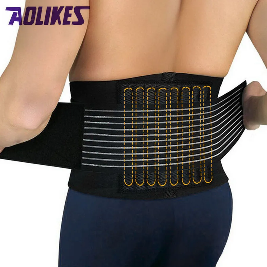 

AOLIKES 1Pcs Lumbar Support Adjustable Back Belt 8 Springs Supporting Work Waist Pain And Strain Restore Waist Protector Girdle